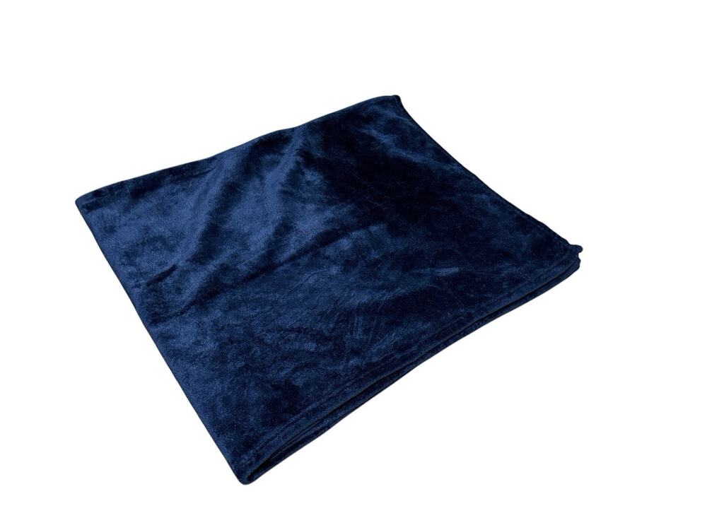 Navy Fleece Throw Blanket Accent Quilt Cover Soft Microfiber Solid Dark Blue
